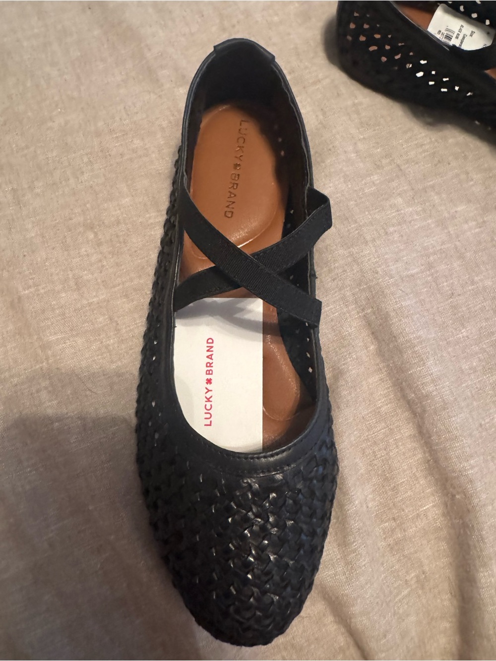 Lucky Brand Black Woven Crisscross Ballet Flats NWT! - Picture 3 of 7